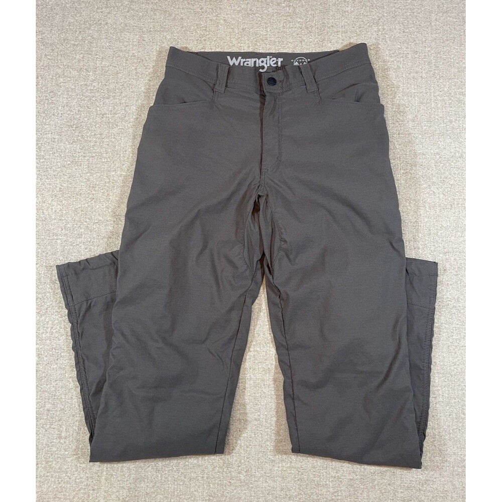 Wrangler Outdoor Hiking Pants Mens Size 32x34 Gray Fleece Lined *Stain On Leg*